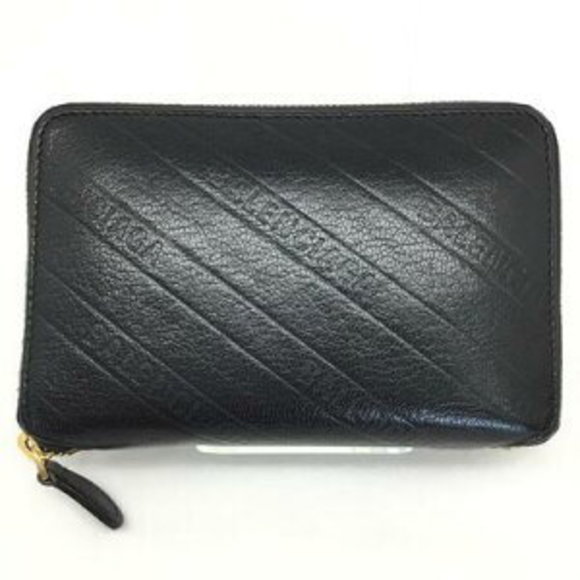 BALENCIAGA Zip Wallet Leather Black - Picture 1 of 7